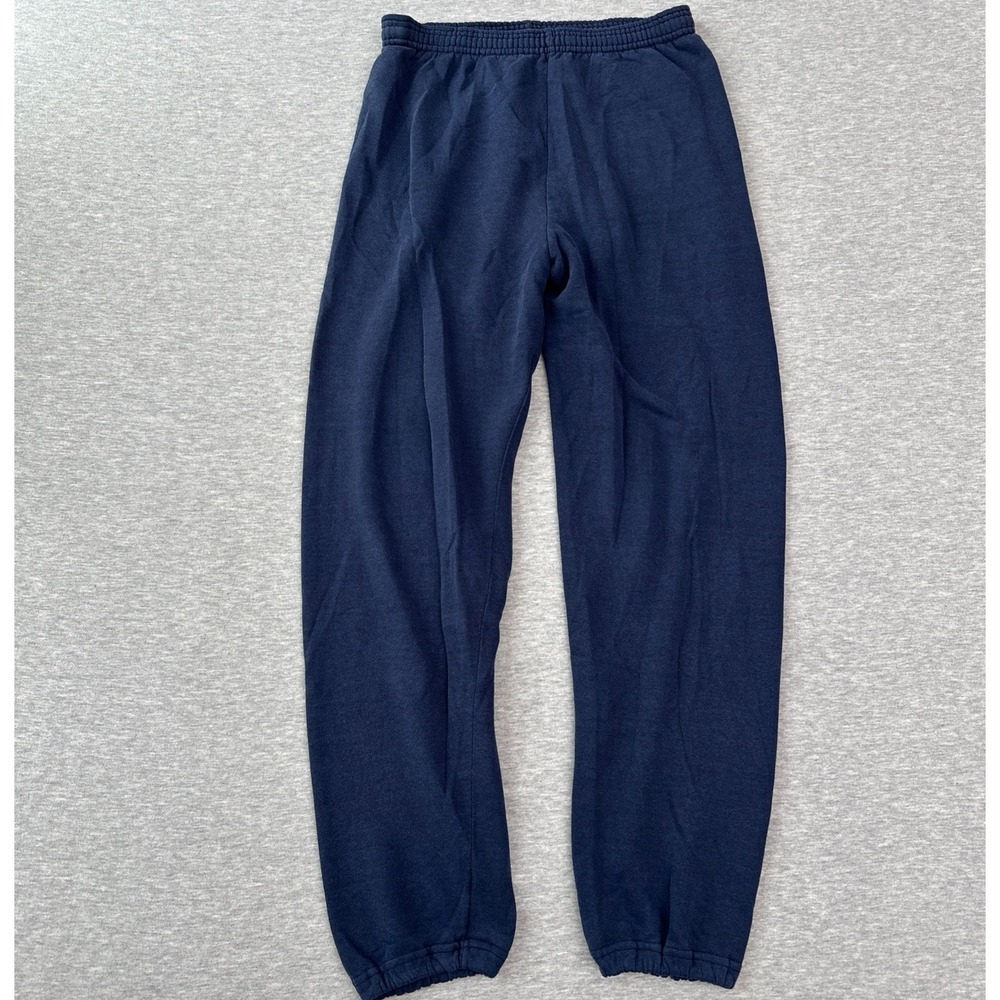 Vtg Jerzees Nublend Navy Blue Drawstring Sweatpants Joggers Large Made In USA